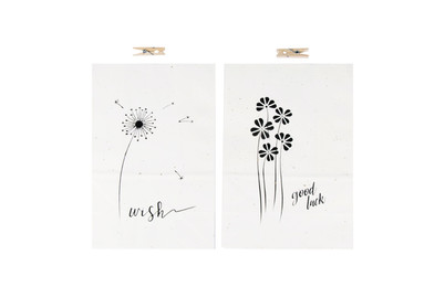 Rayher Sacchetti di carta Wünsche con mollette di legno | 14 × 19.7 × 8 cm | 2 pezzi
