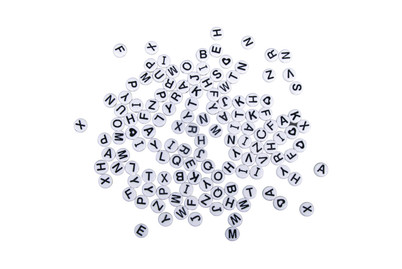 Image of Rayher Plastik-Buchstaben-Perlen | ⌀ 9 mm | 40 g