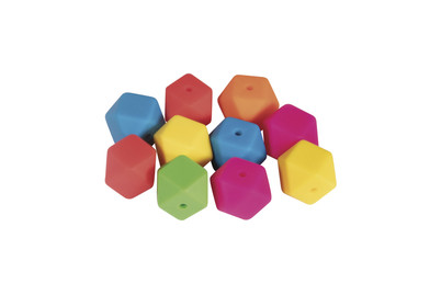 Image of Rayher Silikonperlen Hexagon | 10 Stück | 14 mm