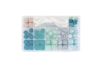 Rayher Box di Perle in Silicone con Filo da Infilarci | 61 pezzi