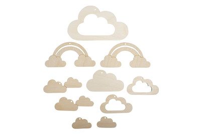 Image of Rayher Holzanhänger Mini-Wolke für Mobiles | 10 Stück