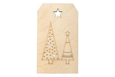 Image of Holz-Anhänger Weihnachtsbäume,FSCMixCred, 4,8x8,2cm