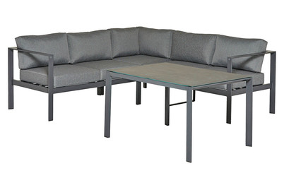 Image of Home and More Ecklounge Romny Aluminium Anthrazit | 223 × 142 × 73.5 cm