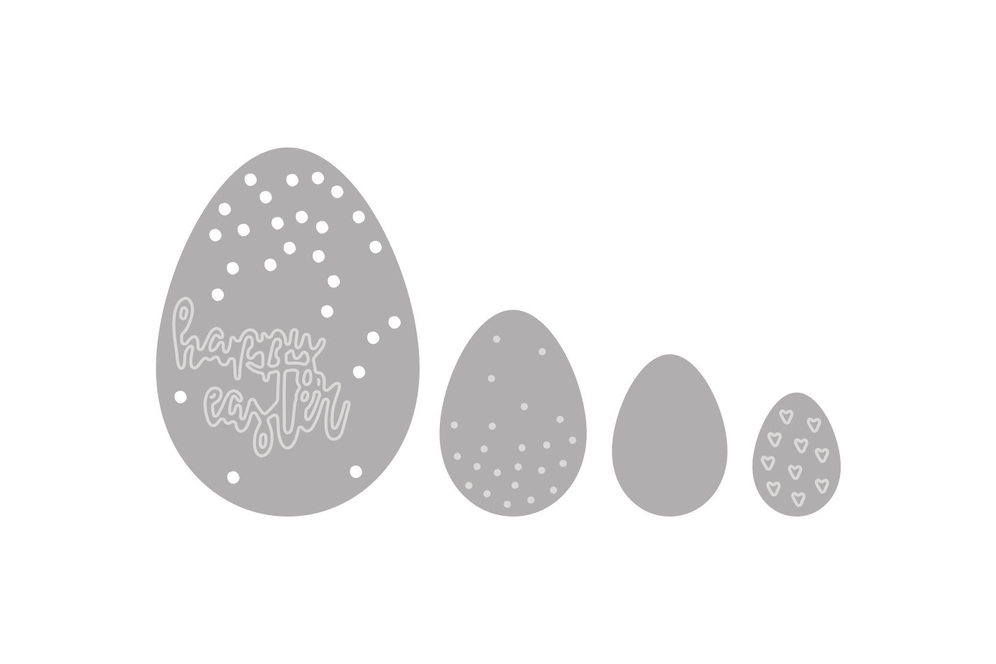 Rayher Set di fustelle a forma di Uova di Pasqua | 1.5 × 4.5 cm | 4 pezzi