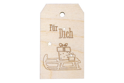 Image of Rayher Holzanhänger Schlittengeschenk | 5 × 8 cm