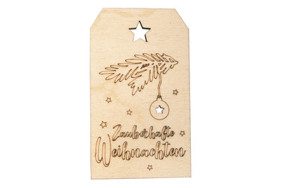 Image of Rayher Holzanhänger Zauberhafte Weihnachten | 8 × 5 cm