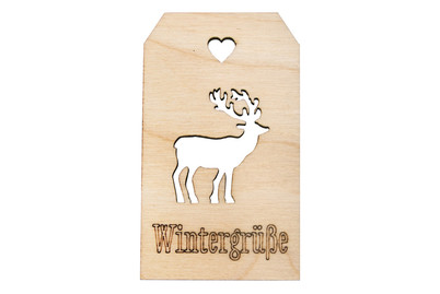 Image of Rayher Holzanhänger Wintergrüsse | 5 × 8 cm