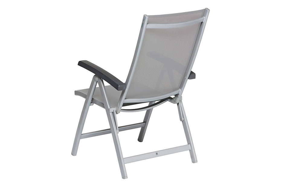 Sedia Pieghevole Regolabile 8 Posizioni - Grigio Scuro, Alluminio E Textilene - Foto 2
