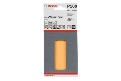 Image of Bosch Schleifblatt C470 Best for Wood and Paint | G100 | 10 Stück