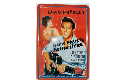 Image of Münder Email Werbe-Blechschild Elvis Presley | 15 × 10 cm