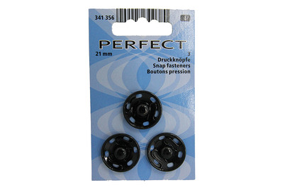Image of Perfect Annäh-Druckknöpfe Schwarz | 21 mm | 3 Stück
