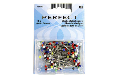 Image of Perfect Glaskopfstecknadeln | 30 × 0.6 mm | 100 Stück