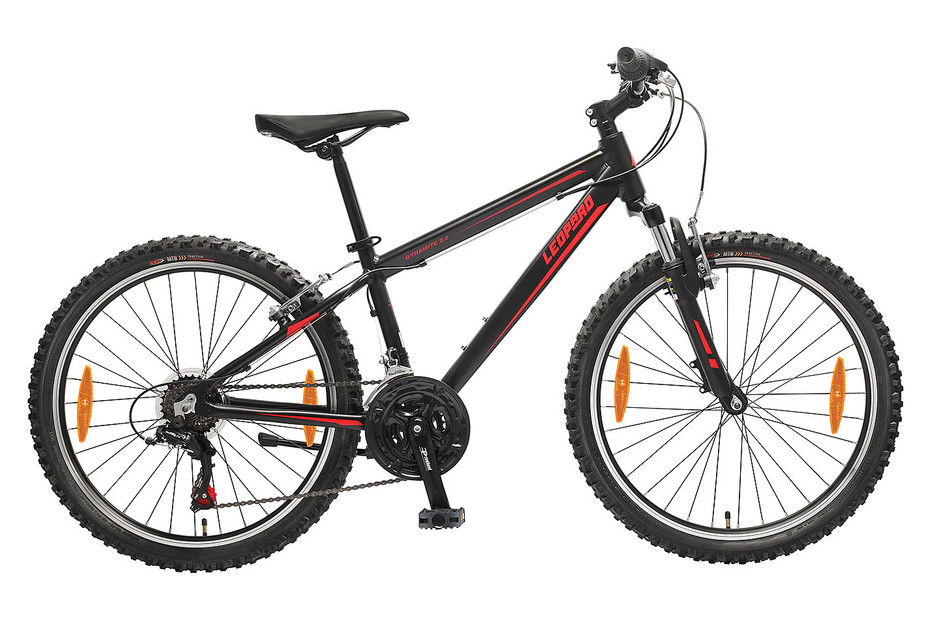 Leopard VTT pour jeunes Dynamite – 24 34cm – Noir-Rouge