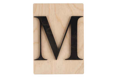Image of Holz-Buchstabe M, FSC Mixed Credit, 10,5x14,8cm