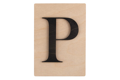 Image of Holz-Buchstabe P, FSC Mixed Credit, 10,5x14,8cm