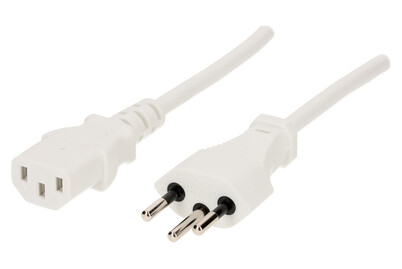 Max Hauri AG TD-Apparatekabel H05Vv-F3G0.75 2m weiss Typ 12/C13