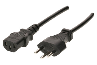 Max Hauri AG TD-Apparatekabel H05Vv-F3G0.75 1m schwarz Typ 12/C13