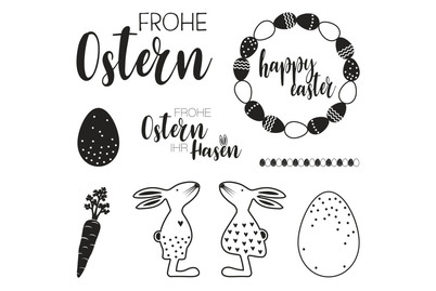 Image of Rayher Clear Stamps Osterfreunde | 10 × 10 cm | 9 Stück