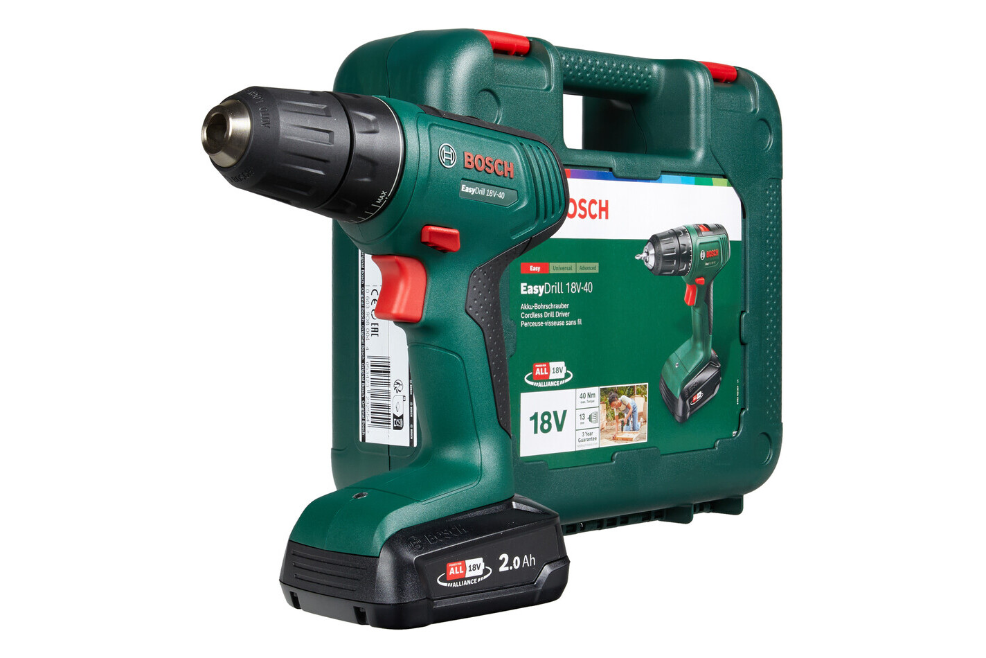 Bosch Perceuse-visseuse à deux vitesses sans fil EasyDrill | 18 V | 2.0 Ah
