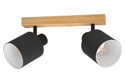 Eglo Deckenlampe Batallas 2 Spot Holz Schwarz | 28 W Eglo Deckenlampe Batallas 2 Spot Holz Schwarz | 28 W