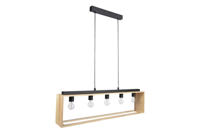 Pendelleuchte Famborough aus Holz und Stahl | 100 × 16 × 11 cm | 40 W Pendelleuchte Famborough aus Holz und Stahl | 100 × 16 × 11 cm | 40 W