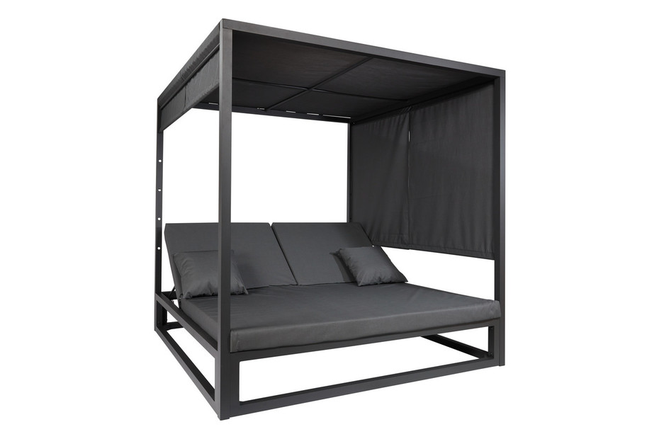 Home and More Outdoor-Bett Palm Beach Grau | 2 × 2 m