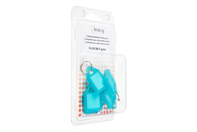 Klapp-Schlüssel-Etiketten Grün | 4 × 0.6 cm | 10 Stück Klapp-Schlüssel-Etiketten Grün | 4 × 0.6 cm | 10 Stück