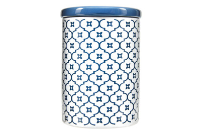 DiAqua Contenitore per Cosmetici Grenada Bianco-Blu | ⌀ 8 cm | H 13 cm