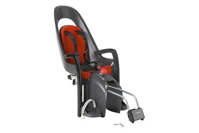 Hamax Seggiolino Caress grigio-grigio scuro-rosso, con attacco al tubo sella