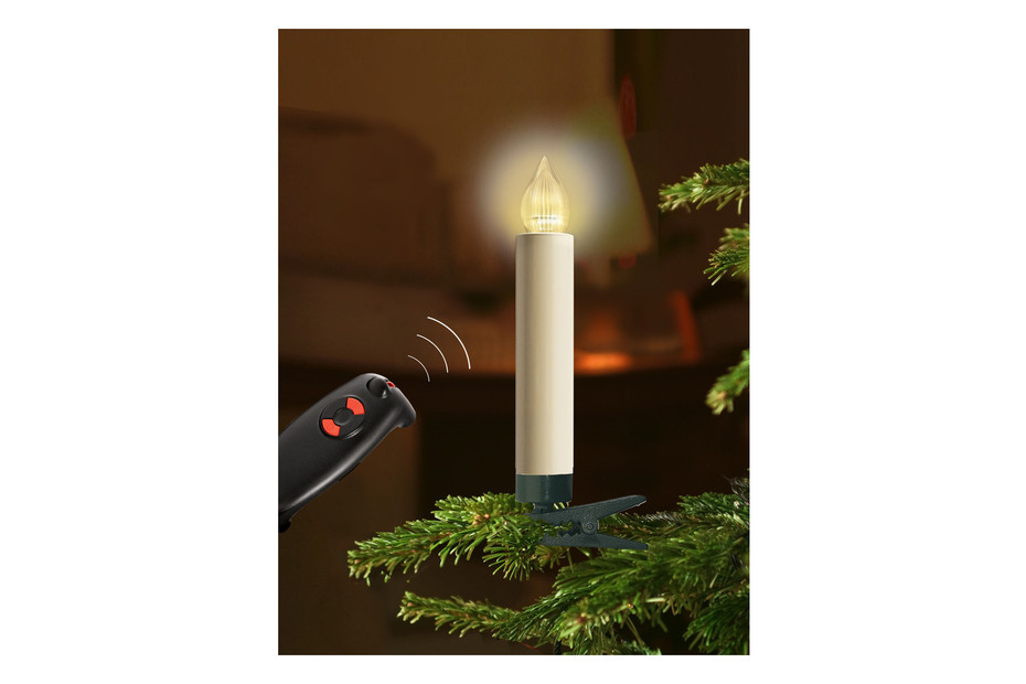 Bougies de Noël à LED avec télécommande, bougies à piles pour sapin de Bougies de Noël à LED avec télécommande, bougies à piles pour sapin de