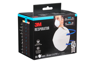 3M FFP2 Atemschutzmaske 8810 - 3 Stück Für Handwerk Und Alltag