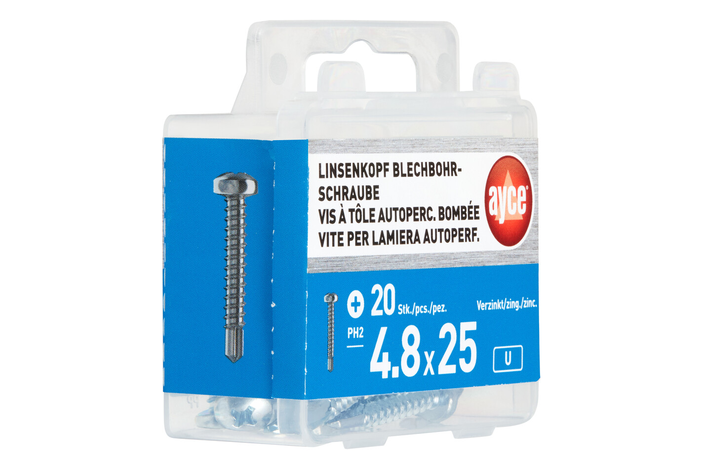 Ayce Vis autoperceuse à tête fraisée | PH2 × 25 mm | 10 pièces