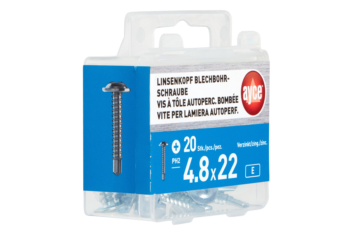 Ayce Vis autoperceuse à tête bombée avec rondelle | 22 mm | 1 pièce