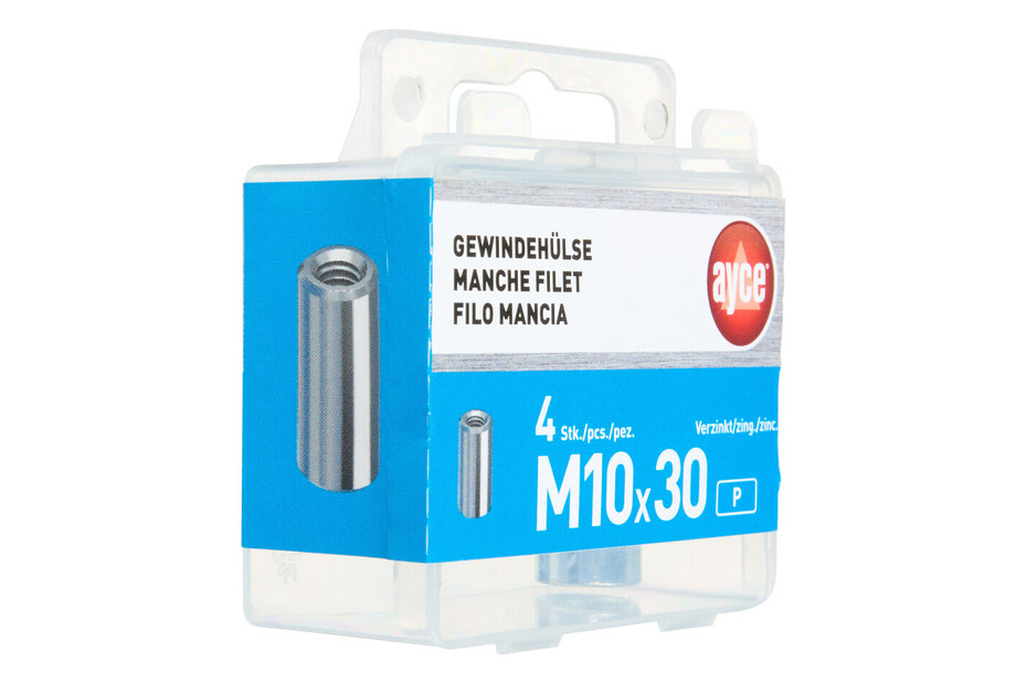 Lot De 5 Manchons Hexagonaux M6x30 - Acier Inoxydable A2 - Clé 10 - Art. 9071
