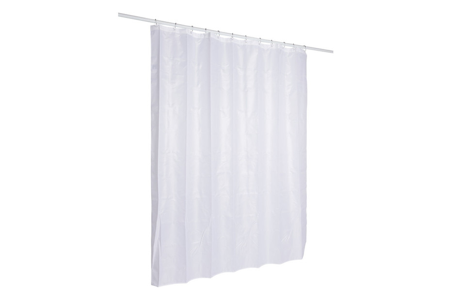 Rideau De Douche Textile Spirella Primo Bioactive 180x200cm – 100% Polyester, Blanc