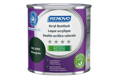 Renovo Vernice Acrilica Colorata RAL 6005 Verde Muschio Opaco | 0.4 l