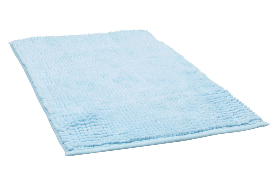 Badteppich Chenille Hellblau