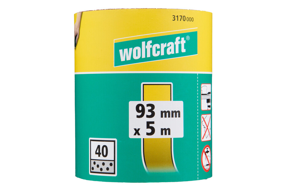 wolfcraft Schleifpapierrolle 5 m x 93 mm I 3175000 I Körnung 180 I für Holz und Metall I ideal für Heimwerker wolfcraft Schleifpapierrolle 5 m x 93 mm I 3175000 I Körnung 180 I für Holz und Metall I ideal für Heimwerker