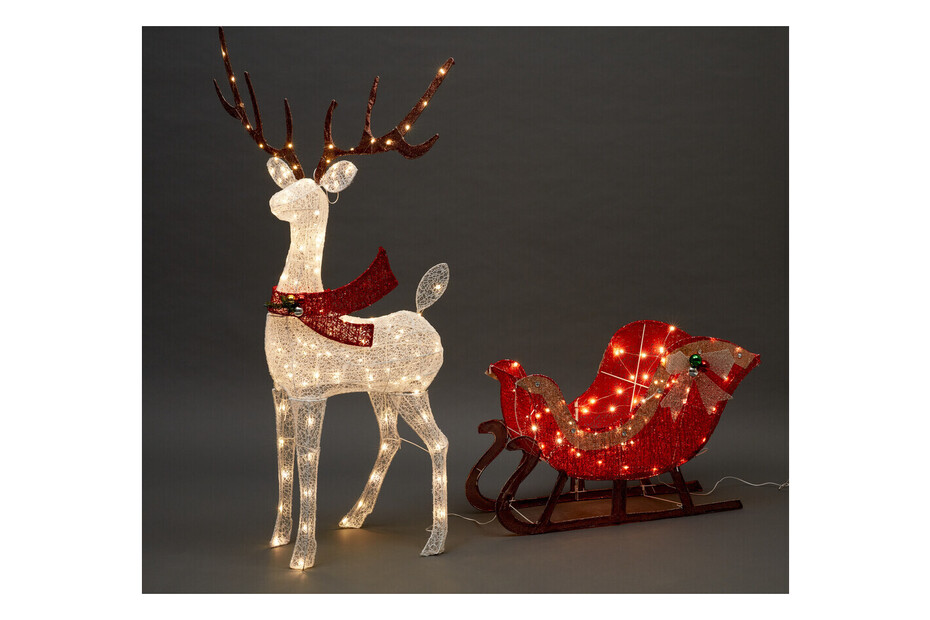 LED Rentier mit Schlitten weiss rot Ip55 kaufen bei JUMBO