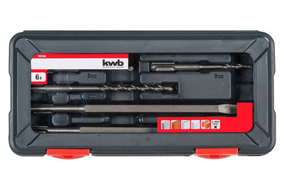 kwb Jeu de 6 pièces des marteaux et burins de forage SDS Plus