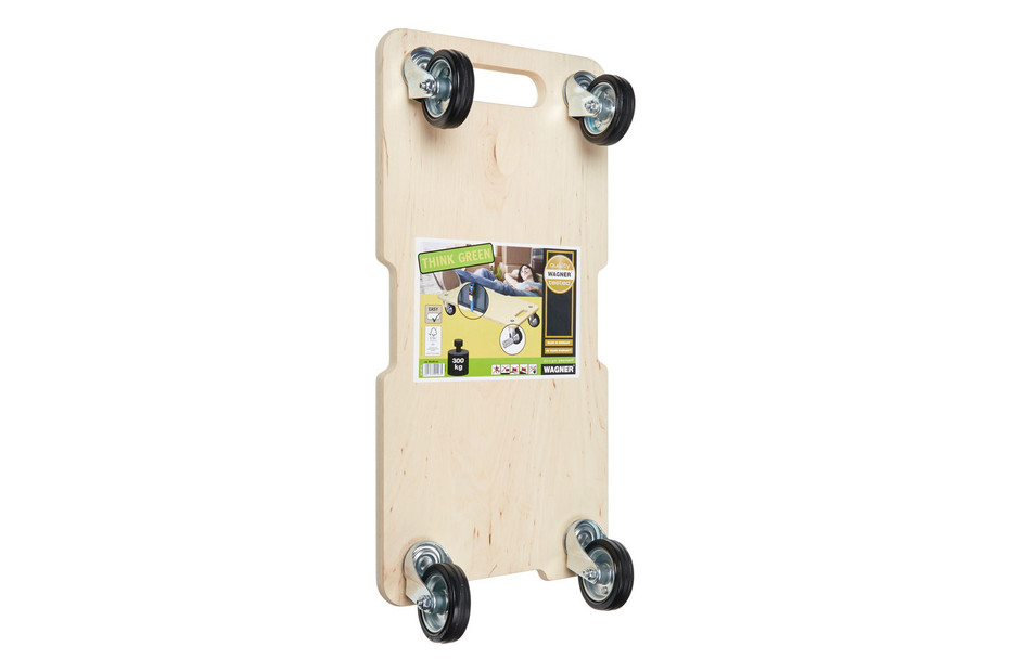 Carrello Da Trasporto Wagner MM 1327 - Portata 300 Kg, 59x29 Cm, 3 Impugnature, Ruote In Gomma | Made In Germany - Foto 4