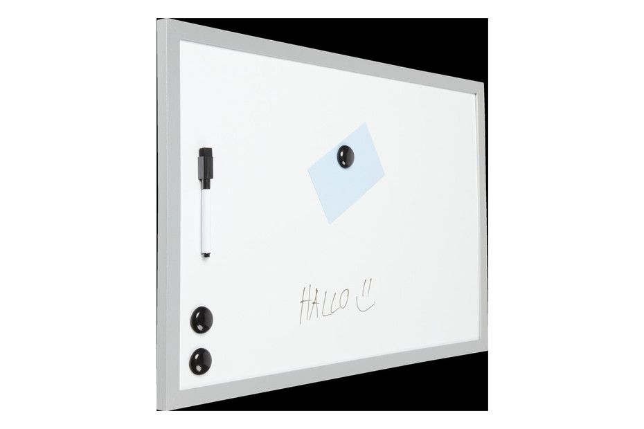 Lavagna Bianca Magnetica Idena 40x60 Cm - Con Cornice Alluminio, Pennarello E Ganci Per Parete - Foto 8