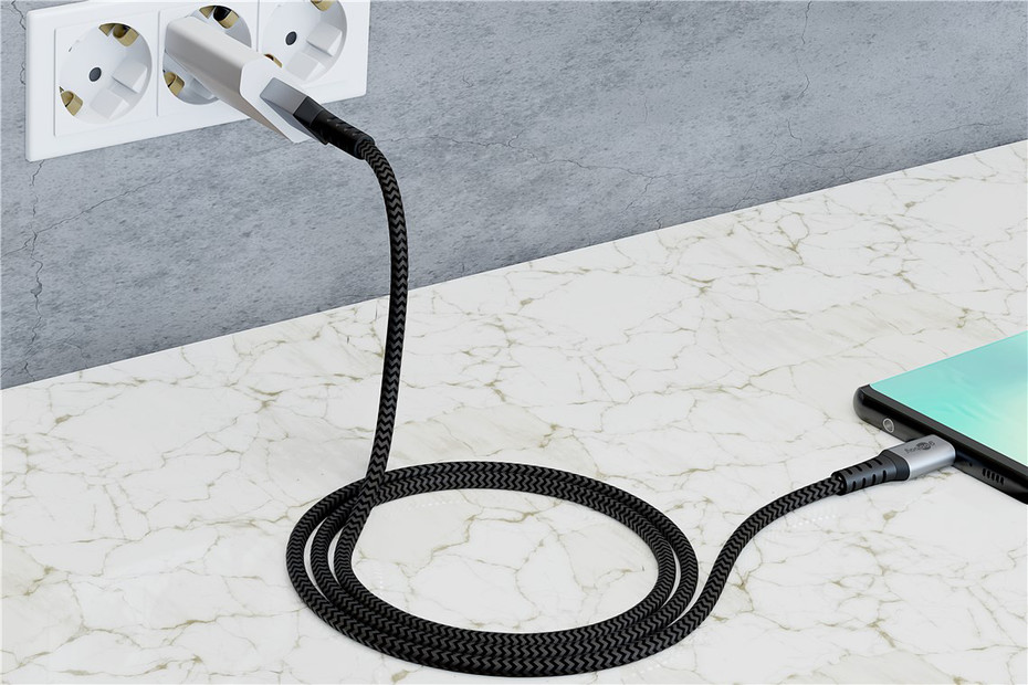 Metallstecker Goobay USB-C Kabel Textil Metallstecker | 1 m kaufen bei JUMBO