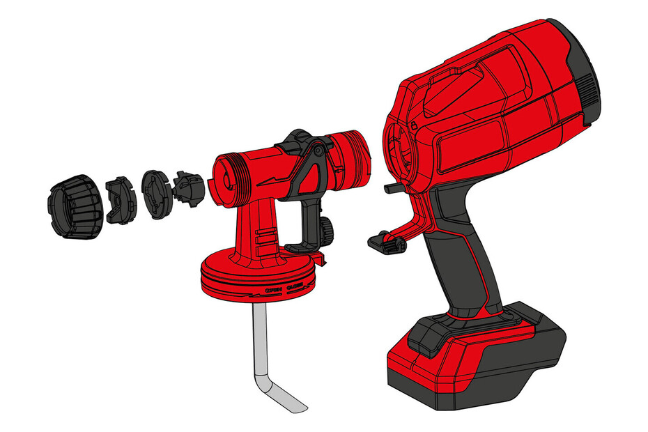 Einhell Akku-Farbsprühsystem TC-SY 18/60 Li-Sol