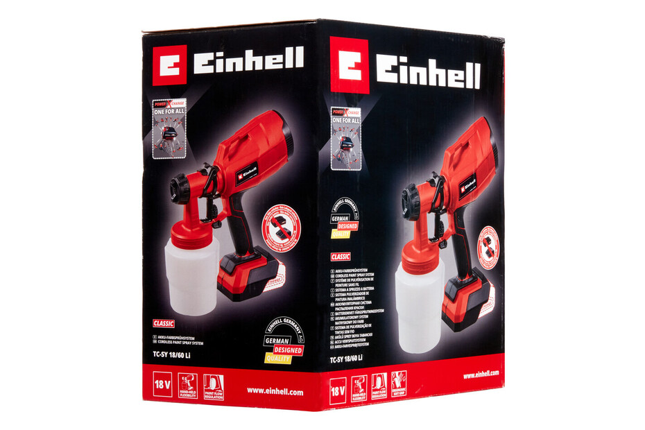 Pistolet à peinture sans fil Einhell TC-SY 18/60 Li-Solo 18V (sans batterie) | Castorama Pistolet à peinture sans fil Einhell TC-SY 18/60 Li-Solo 18V (sans batterie) | Castorama
