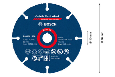 Image of Bosch Trennscheibe Carbide Multi Wheel Expert | Ø 76x10 mm