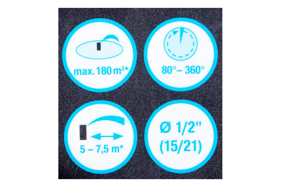Gardena Arroseur Escamotable MD40/300 - Arrosage Uniforme Jusqu'à 40m² Au-dessus Des Plantes Hautes, Portée 2,5-3,5m
