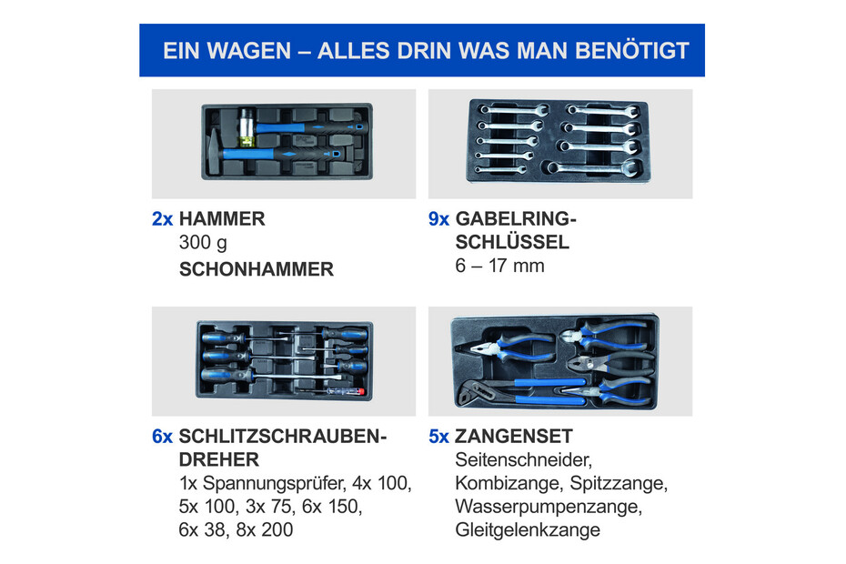 Scheppach Werkstattwagen TW1100 mit 71-tlg. Werkzeugset