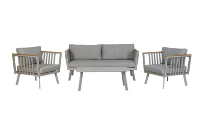 Image of Home and More Lounge-Set Augusta Grau-Hellgrau | 3-Sitzer