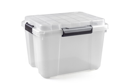 Scuba Box M Keter 49.5x39x34cm - Scatola Plastica Ermetica Con Ruote, Nero/Azzurro - Foto 2